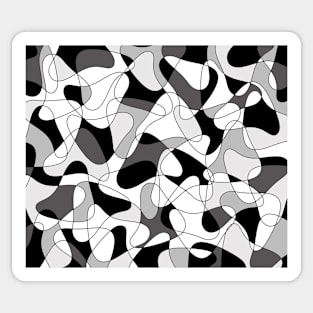 Abstract geometric pattern - gray, black and white. Sticker